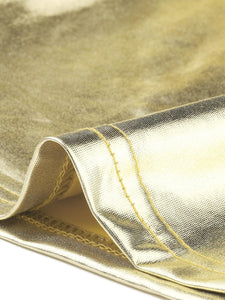 Plus Size Gold Metallic Stretchy Jogger Pants