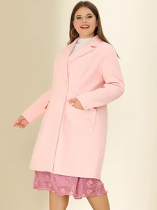 Plus Size Modern Fuchia Pink Double Breasted Long Sleeve Trench Coat (Copy)
