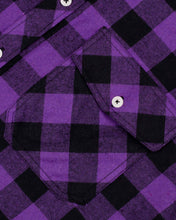 Load image into Gallery viewer, Men&#39;s Plaid Flannel Purple Button Down Long Sleeve Shirt
