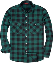 Load image into Gallery viewer, Men&#39;s Plaid Flannel Grey/Black Long Sleeve Button Down Casual Shirt