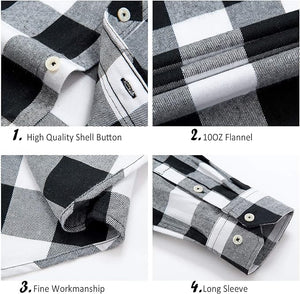 Men's Plaid Flannel Yellow/Black Long Sleeve Button Down Casual Shirt