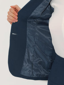 Women's Professional Navy Blue Long Sleeve Blazer & Skirt Suit Set