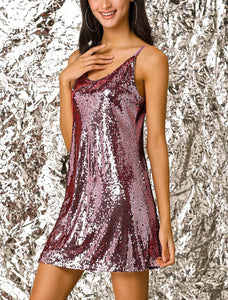 Fashionista Red Sparkle Sequin Sleeveless Party Dress