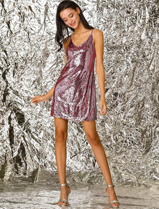Fashionista Red Sparkle Sequin Sleeveless Party Dress
