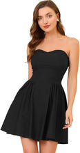 Load image into Gallery viewer, Chloe&#39;s Sweetheart Black Strapless A Line Mini Dress