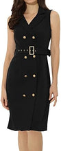 Load image into Gallery viewer, Margina Black Belted Sleeveless Blazer Dress