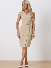 Load image into Gallery viewer, Margina Pink Belted Sleeveless Blazer Dress