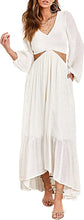 Load image into Gallery viewer, Barcelona White Long Sleeve Cut Out Maxi Dress