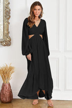 Load image into Gallery viewer, Barcelona Black Long Sleeve Cut Out Maxi Dress