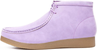 Men's Lavender Purple Lace Up High Top Suede Boots