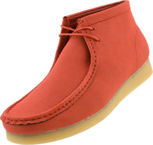 Load image into Gallery viewer, Men&#39;s Orange Lace Up High Top Suede Boots