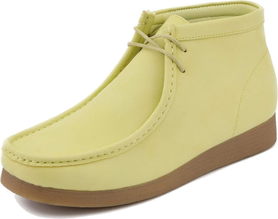 Men's Lime Green Lace Up High Top Suede Boots