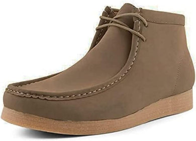 Men's Tan Lace Up High Top Suede Boots