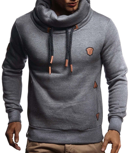 Men's Dark Grey Oversize Long Sleeve Turtleneck Pullover Shirt