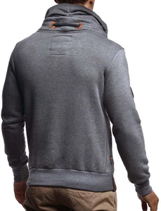 Men's Dark Grey Oversize Long Sleeve Turtleneck Pullover Shirt