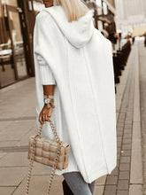 Load image into Gallery viewer, Winter White Knit Hooded Long Sleeve Cardigan