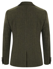 Load image into Gallery viewer, Army Green Men&#39;s British Tweed Wool Long Sleeve Blazer