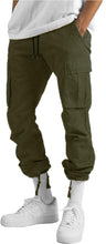 Load image into Gallery viewer, Army Green Men&#39;s Cargo Pocket Casual Pants