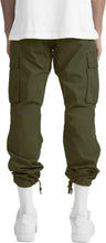 Load image into Gallery viewer, Army Green Men&#39;s Cargo Pocket Casual Pants