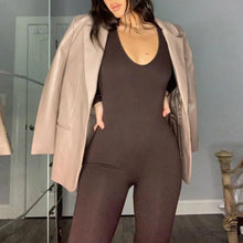 Load image into Gallery viewer, Black Spandex Long Sleeve Bodycon Jumpsuit