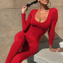 Load image into Gallery viewer, White Spandex Long Sleeve Bodycon Jumpsuit