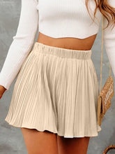 Load image into Gallery viewer, Summer Time Chic Khaki Elastic Waist Pleated Mini Skirt