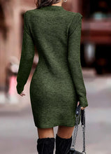 Load image into Gallery viewer, Fashion Chic Beige Long Sleeve Knit Sweater Dress