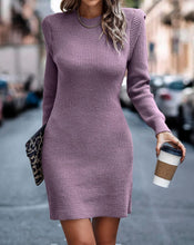 Load image into Gallery viewer, Fashion Chic Orange Long Sleeve Knit Sweater Dress