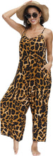 Load image into Gallery viewer, Casual Knit Cheetah Print Loose Fit Sleeveless Jumpsuit