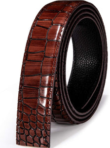 Men's Burgundy Gold Eagle Buckle Genuine Leather Belt