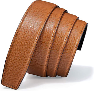 Men's Brown Gold/Black Buckle Genuine Leather Belt