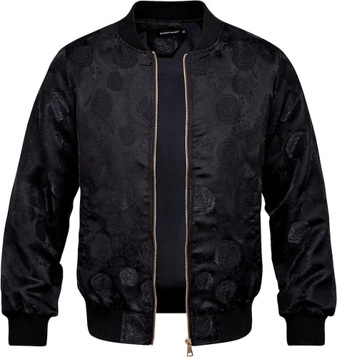 Men's Luxury Designer Style Black Bomber Jacket