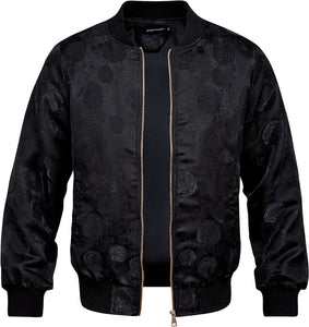 Men's Luxury Designer Style Teal Paisley Bomber Jacket