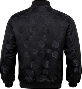 Glitter Monogram Bomber Jacket - Luxury Black