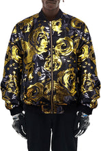 Load image into Gallery viewer, Men&#39;s Luxury Designer Style Gold/Silver Paisley Bomber Jacket