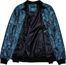 Load image into Gallery viewer, Men&#39;s Luxury Designer Style Teal Paisley Bomber Jacket