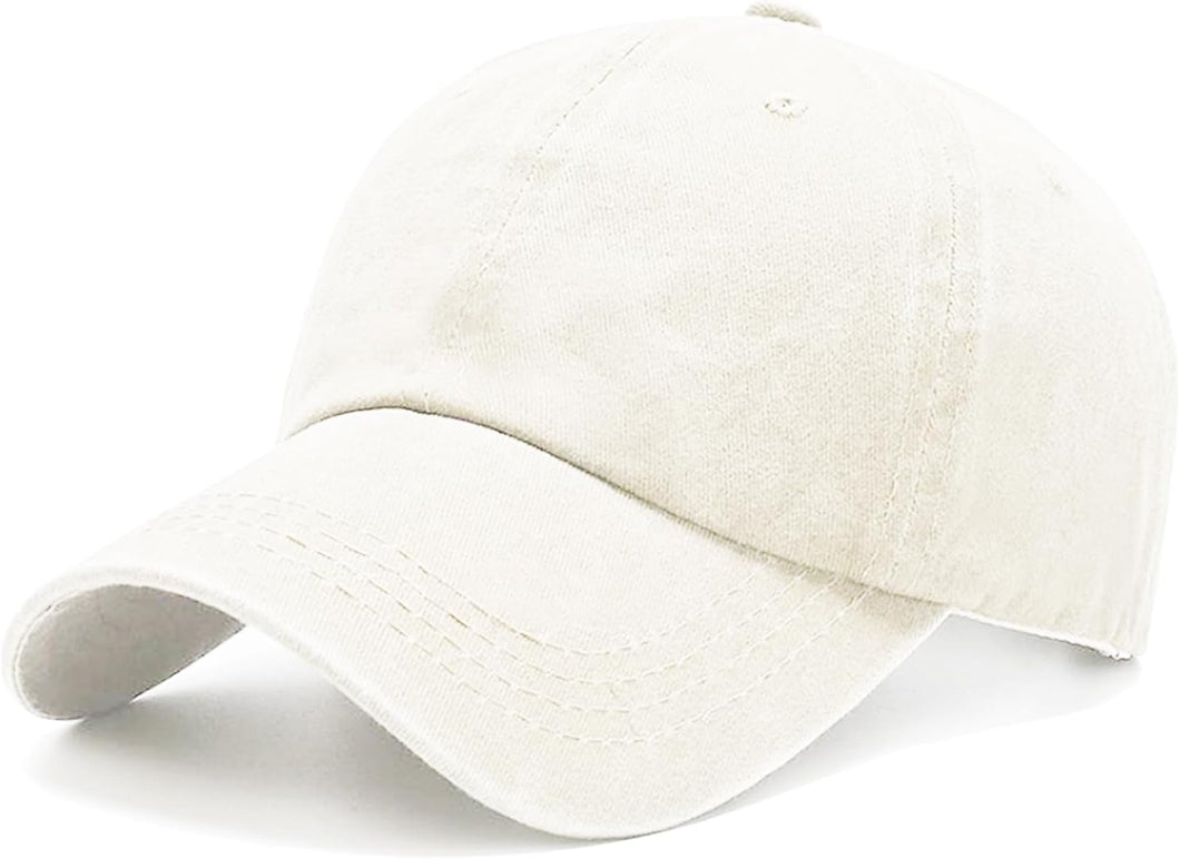 Men's Vintage Washed White Distressed Baseball Cap