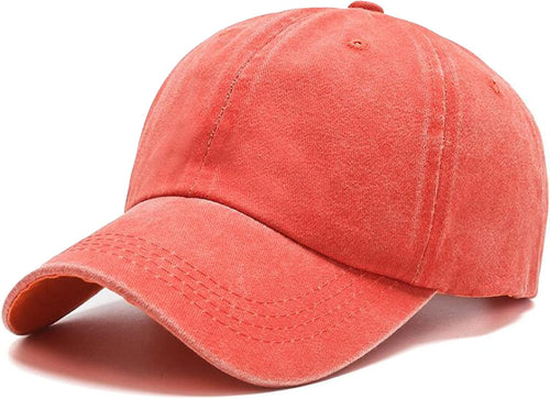 Men's Vintage Washed Orange Distressed Baseball Cap