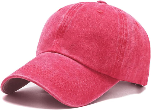 Men's Vintage Washed Red Distressed Baseball Cap