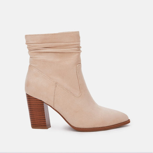 Beige Slouchy Suede Ankle Boots