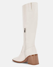 Load image into Gallery viewer, Beige Wide Calf Square Heel Knee High Boots