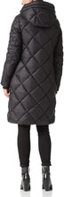 Load image into Gallery viewer, Windproof Black Thick Diamond Quilted Long Sleeve Hooded Winter Coat