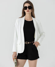 Load image into Gallery viewer, Casual Style White Business Lapel Buttonless Blazer Jacket