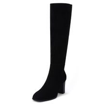 Load image into Gallery viewer, Black Fashionable Chunky Block Heel Knee High Boots