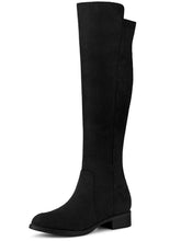 Load image into Gallery viewer, Black Suede Knee High Side Zipper Boots