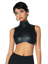 Load image into Gallery viewer, Black Future Chic Faux Leather Crop Top