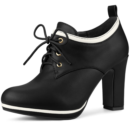 Black Retro Platform Booty Heels