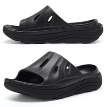 Load image into Gallery viewer, Black Men&#39;s Thick Sole Summer Slides