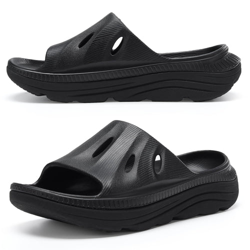 Black Men's Thick Sole Summer Slides