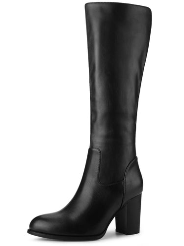 Black Pretty Girl Knee High Faux Leather Boots